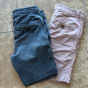 American Eagle Casual Slim Active Flex Shorts - Lot of 2 Mauve and Gray